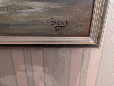 1960's Seascape Crashing Waves Painting Signed By George Bleich