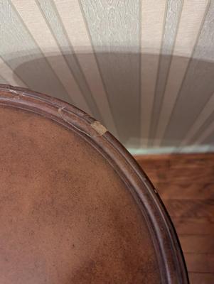 1 Drawer Round Top Side Table With Metal Legs