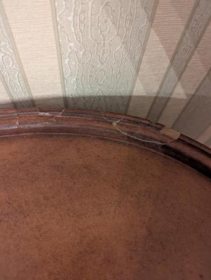 1 Drawer Round Top Side Table With Metal Legs