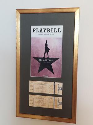 Framed Hamilton Playbill & Tickets (E-BBL)