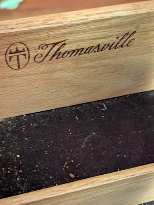 Thomasville Two-Drawer/Cabinet Drop Leaf Rolling Buffet