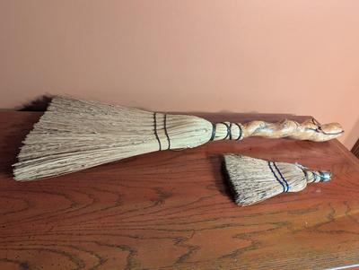 Vintage Hearth Fireplace Brush With Decorative Twisted Handle