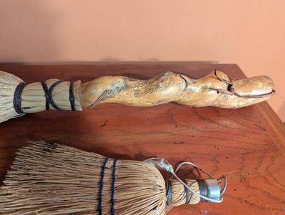 Vintage Hearth Fireplace Brush With Decorative Twisted Handle