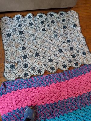 Crochet Blanket & Small Crochet Cover