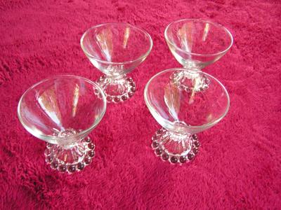 Lot of 4 crystal sherbets OR desert bowls