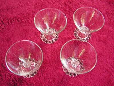 Lot of 4 crystal sherbets OR desert bowls