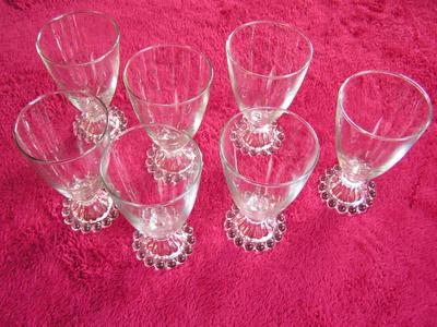 Lot of 7 crystal parfaits, about 5-1/2" tall