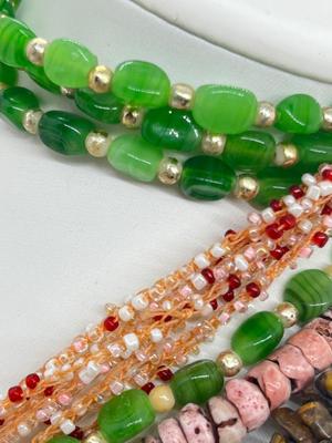 LOT 164J: Triple Strand Tiger Eye Necklace, Puka Shell Necklace, Tiger Eye Sterling Bracelet and More!