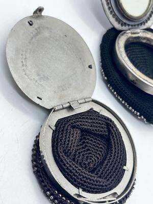 LOT 169J: Art Deco Beaded Crochet Metal Flap Coin Purses