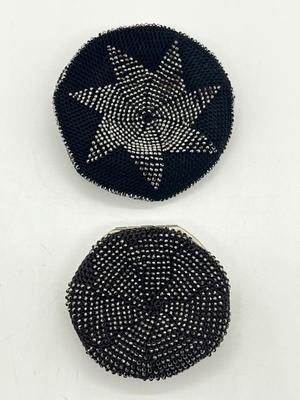 LOT 169J: Art Deco Beaded Crochet Metal Flap Coin Purses