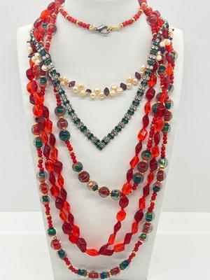 LOT 179J: Glass Bead Necklace Lot