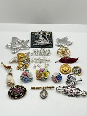 LOT 187J: Vintage Brooches: Monet, Avon, JJ, Buds and Bloom and More