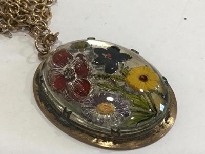 Antique Glass Pendant with chain