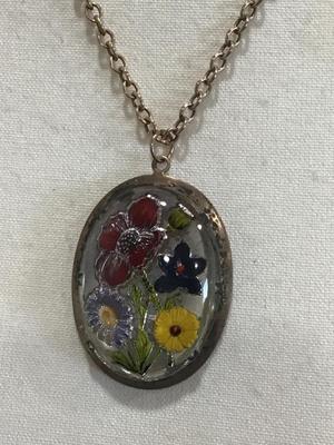 Antique Glass Pendant with chain