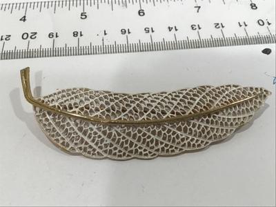 Whitewash Gold Tone Large Vintage Brooch