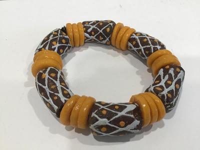 Ethnic clay And Glass Bead Bracelet