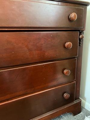 4 Pc. Lot - Solid Wood Dresser, Separate 3 Drawer, 2 Table Mirrors