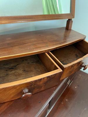 4 Pc. Lot - Solid Wood Dresser, Separate 3 Drawer, 2 Table Mirrors