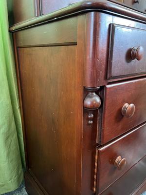 4 Pc. Lot - Solid Wood Dresser, Separate 3 Drawer, 2 Table Mirrors