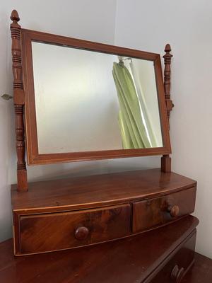 4 Pc. Lot - Solid Wood Dresser, Separate 3 Drawer, 2 Table Mirrors