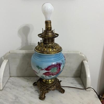 Gone With The Wind Converted Oil Lamp - See Description