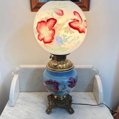 Gone With The Wind Converted Oil Lamp - See Description