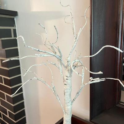 Decorative Lot - Crystal Bowls, Plant Stand, Vase, Faux Trees