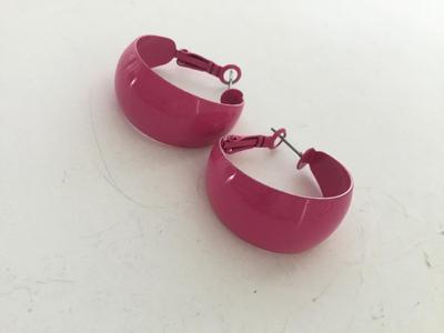 Pink fashion hoop earrings