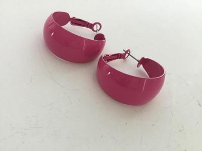 Pink fashion hoop earrings