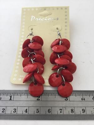 Precious lead complaint red dangle earrings