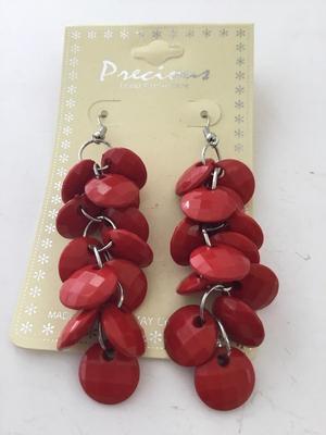 Precious lead complaint red dangle earrings