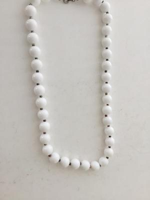 White beaded choker necklace