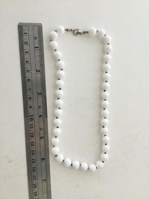 White beaded choker necklace