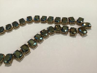 JCCrew Rhinestone Necklace Peacock Blue