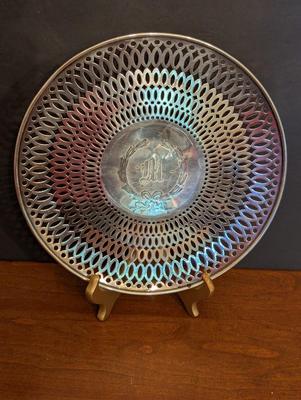 Sterling Silver Monogrammed Serving Plate 258 Grams