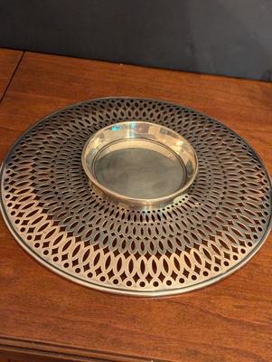 Sterling Silver Monogrammed Serving Plate 258 Grams