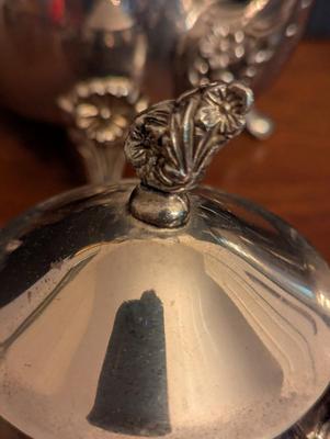 Antique Silver Plated Teapots Creamer & Sugar Servers (DR)