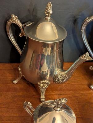 Antique Silver Plated Teapots Creamer & Sugar Servers (DR)