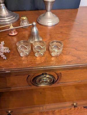 Provincetown Pewterlite F. B. Rogers & German Wieling 95% Zinn Candle Holders & Unmarked Napkin Holders