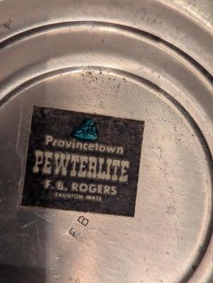 Provincetown Pewterlite F. B. Rogers & German Wieling 95% Zinn Candle Holders & Unmarked Napkin Holders