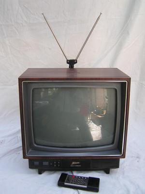 CLASSIC Zenith 13" portable TV with “Space Command” remote &“rabbit ears”