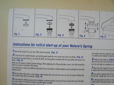 Water filtration system, self contained unit. Connects to kitchen faucet