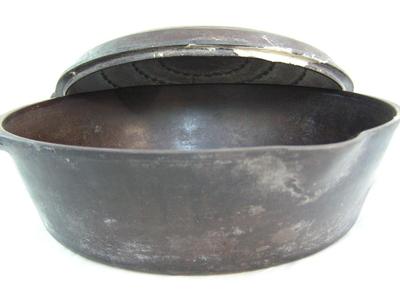 Vintage cast iron deep covered skillet OR maybe Dutch oven?