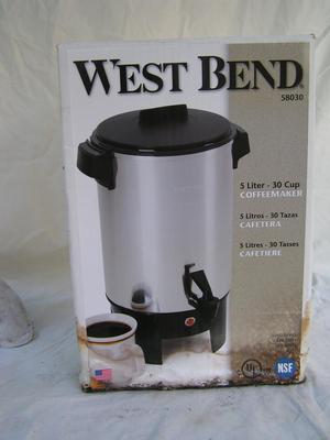 West Bend coffee maker, 30 cup. NEW in box, appears new unused.
