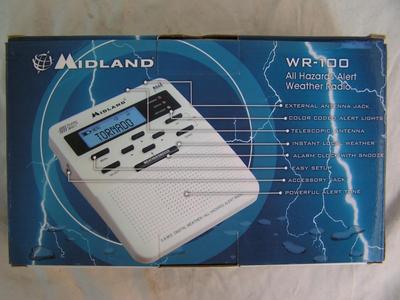 Midland Weather Alert Radio. Model WR-100. New in box,