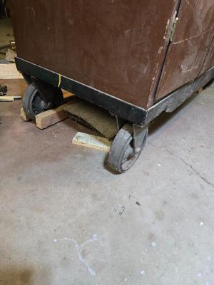Vintage Custom Wood Tool & Hardware Cabinet on Heavy duty steel Casters – Drawer Organizer & Storage Unit