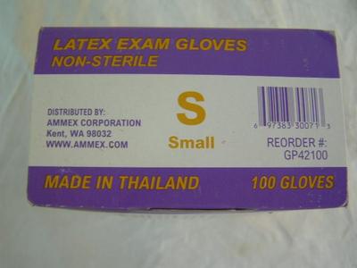 NEW unopened box of latex exam gloves.