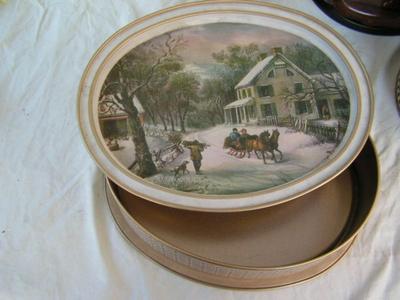 3 LARGE tins, 1 tray, 1 round can, 1 oval can