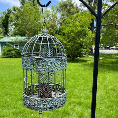 Yard Accessories Lot - Bird Feeders, Lanterns, Garden Trellis
