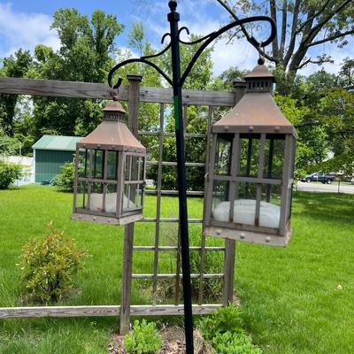 Yard Accessories Lot - Bird Feeders, Lanterns, Garden Trellis